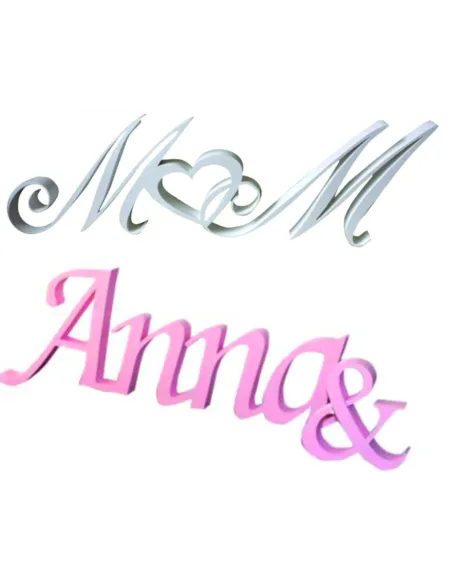 Litery INICJAŁY imiona ślub Pary Młodej 30cm 3D