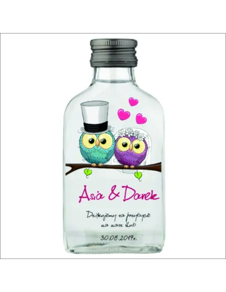 BUTELECZKI WESELNE Z NADRUKIEM UV 100ML - 20 szt.