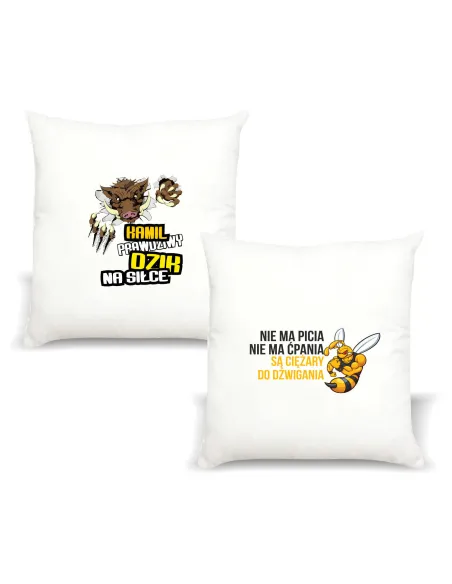 Poduszka z imieniem PRAWDZIWY DZIK NA SIŁCE