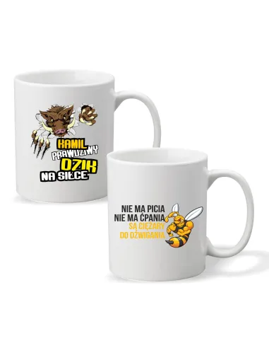 Kubek z imieniem PREZENT PRAWDZIWY DZIK NA SIŁCE