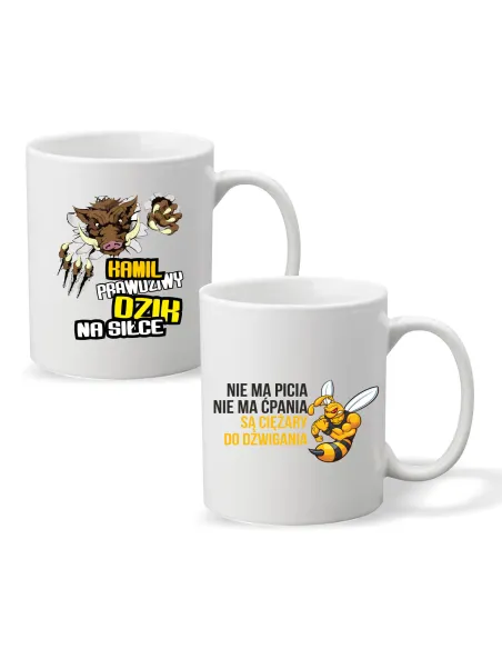 Kubek z imieniem PREZENT PRAWDZIWY DZIK NA SIŁCE