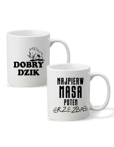 Kubek z nadrukiem napis PREZENT DOBRY DZIK