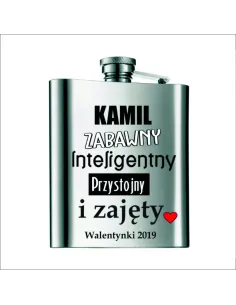 Piersiówka NADRUK UV WALENTYNKI dla chłopaka HIT!