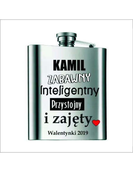 Piersiówka NADRUK UV WALENTYNKI dla chłopaka HIT!