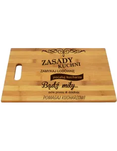 DESKA DO KROJENIA Z grawerem PREZENT zasady kuchni