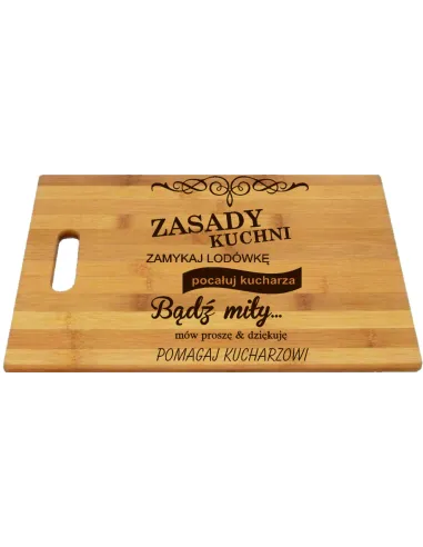 DESKA DO KROJENIA Z grawerem PREZENT zasady kuchni