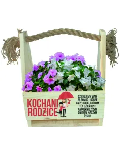 Podziękowanie dla rodziców Prezent Skrzynia kwiaty