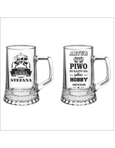 Kufel do piwa z grawerem na prezent z napisem gift