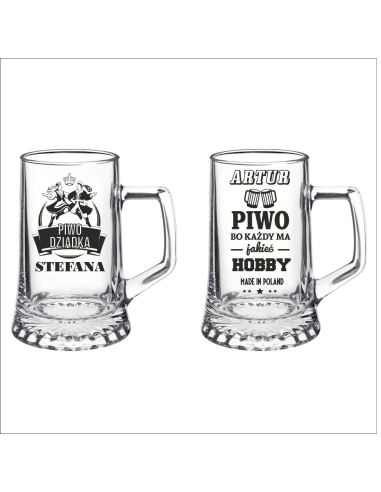 Kufel do piwa z grawerem na prezent z napisem gift
