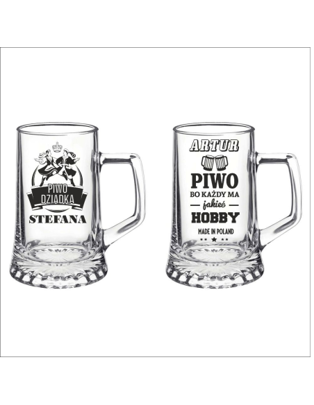 Kufel do piwa z grawerem na prezent z napisem gift