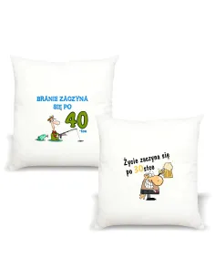 Poduszka z nadrukiem BRANIE ZACZYNA SIĘ PO 40-TCE