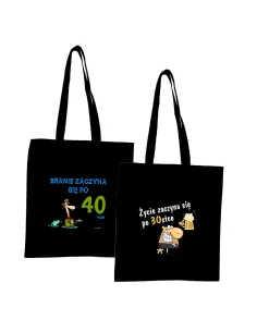 Eko Torba z nadrukiem BRANIE ZACZYNA SIĘ PO 40-TCE