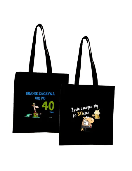 Eko Torba z nadrukiem BRANIE ZACZYNA SIĘ PO 40-TCE