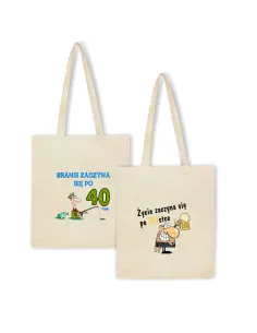 Eko Torba z nadrukiem PREZENT na 40 URODZINY