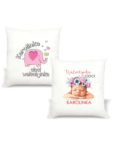 Poduszka z imieniem PREZENT CIOCI WALENTYNKA