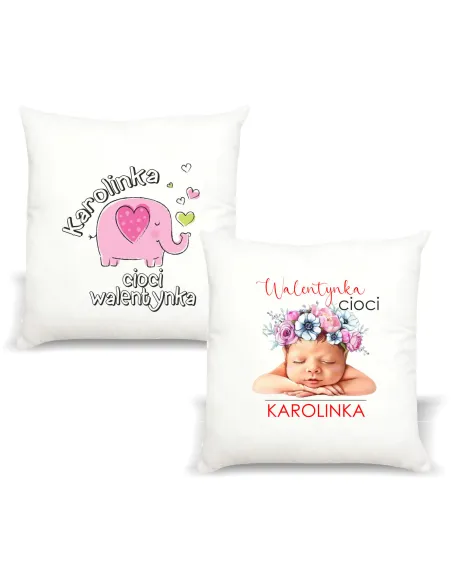 Poduszka z imieniem PREZENT CIOCI WALENTYNKA