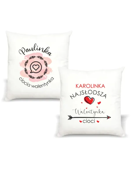Poduszka z imieniem PREZENT CIOCIA WALENTYNKA