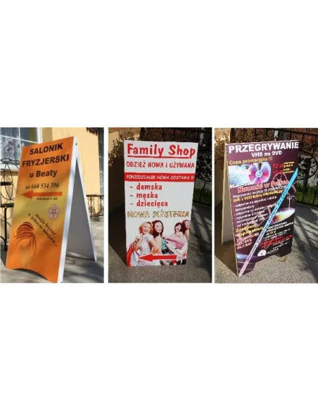 Potykacz reklamowy metalowy 120x75