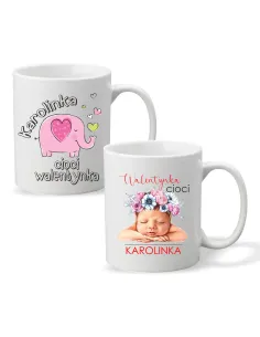 Kubek z imieniem PREZENT CIOCI WALENTYNKA