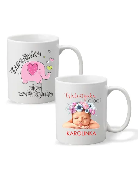 Kubek z imieniem PREZENT CIOCI WALENTYNKA