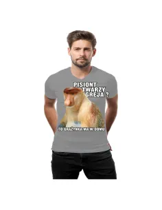 Koszulka z nadrukiem Janusz pisiont twarzy greja? To Grażynka ma w domu