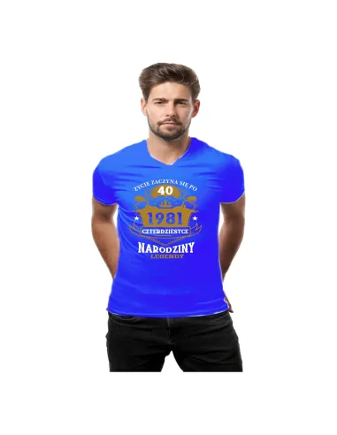 Koszulka urodzinowa prezent dla faceta z nadrukiem życie zaczyna się po 40