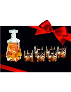 Elegancki zestaw karafka szklanki grawer ROCZNICA