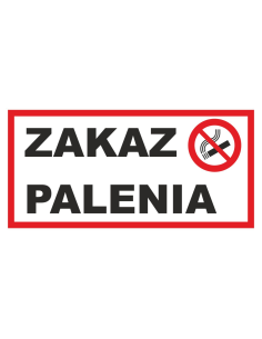 Naklejka samoprzylepna ostrzegawcza zakaz palenia