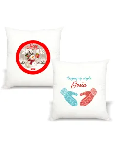 Poduszka z nadrukiem PREZENT MERRY CHRISTMAS