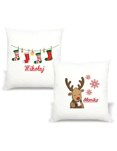 Poduszka z imieniem PREZENT ŚWIĄTECZNY RENIFER