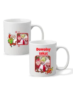 Kubek Świąteczny na Boże Narodzenie z zdjęciem PREZENT DOWOLNY TEKST