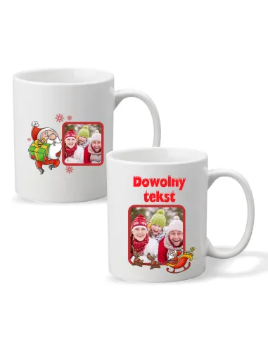 Kubek Świąteczny na Boże Narodzenie z zdjęciem PREZENT DOWOLNY TEKST