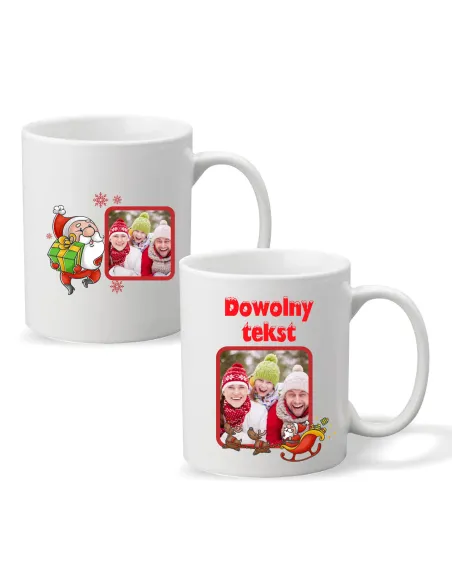 Kubek Świąteczny na Boże Narodzenie z zdjęciem PREZENT DOWOLNY TEKST