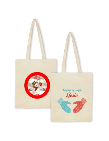 Eko Torba z nadrukiem świątecznym MERRY CHRISTMAS