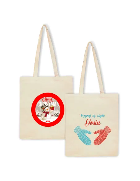 Eko Torba z nadrukiem świątecznym MERRY CHRISTMAS