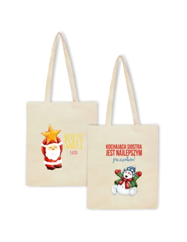 Eko Torba z nadrukiem świątecznym WESOŁYCH ŚWIĄT