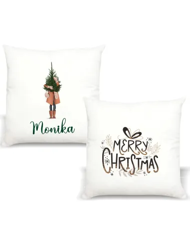 Poduszka z imieniem PREZENT ŚWIĄTECZNY CHOINKA