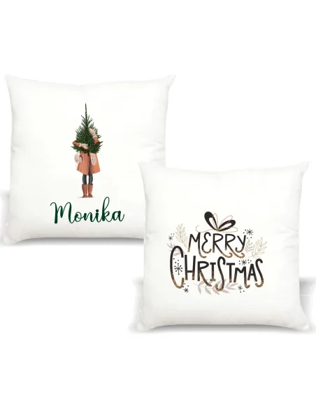 Poduszka z imieniem PREZENT ŚWIĄTECZNY CHOINKA