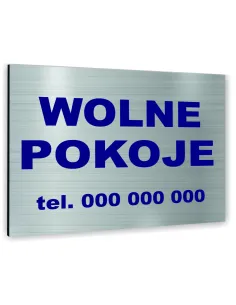 Znak Tablica informacyjna Dibond - WOLNE POKOJE