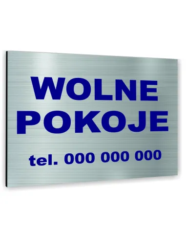 Znak Tablica informacyjna Dibond - WOLNE POKOJE