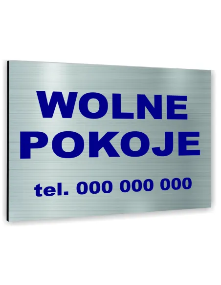 Znak Tablica informacyjna Dibond - WOLNE POKOJE