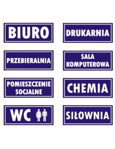 Tabliczka informacyjna przydrzwiowa na drzwi PCV