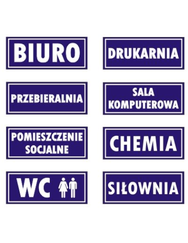 Tabliczka informacyjna przydrzwiowa na drzwi PCV