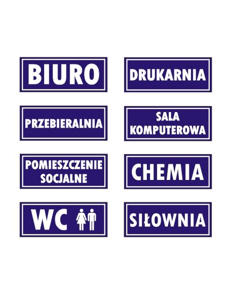 Tabliczka informacyjna przydrzwiowa na drzwi PCV