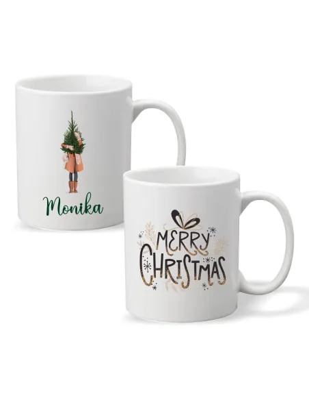 Kubek z imieniem PREZENT ŚWIĄTECZNY CHOINKA