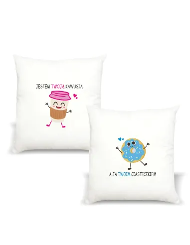 Poduszka z nadrukiem PREZENT JESTEM TWOJĄ KAWUSIĄ