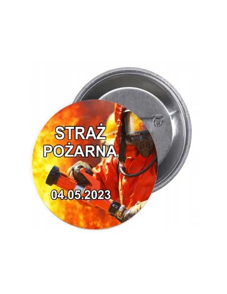 Przypinki buttony STRAŻ POŻARNA znaczki badziki z grafiką