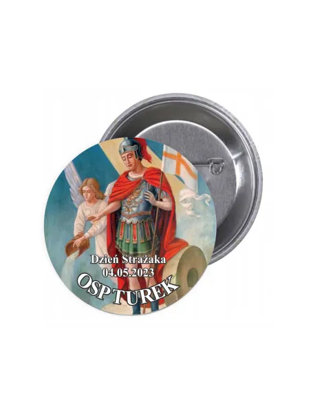 Przypinki buttony DZIEŃ STRAŻAKA DATA OSP znaczki badziki z grafiką