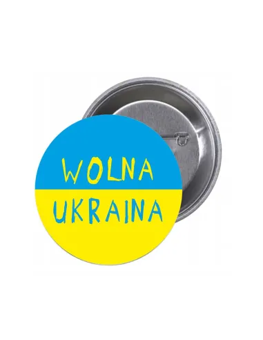 Przypinki buttony WOLNA UKRAINA znaczki badziki z grafiką