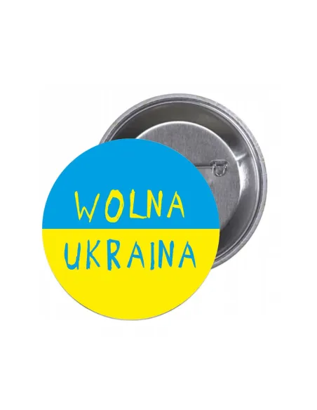 Przypinki buttony WOLNA UKRAINA znaczki badziki z grafiką